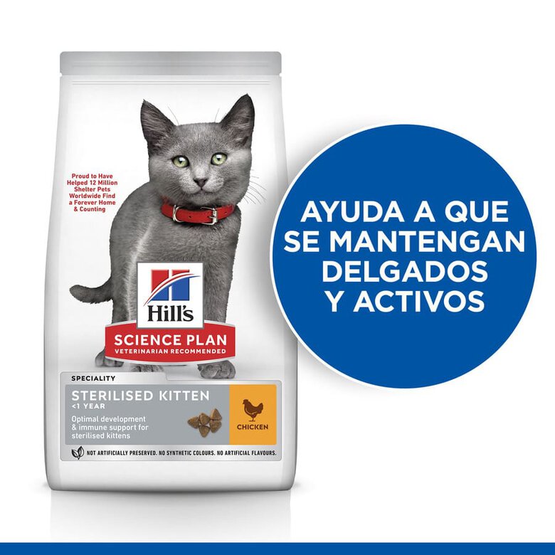 Hill’s Science Plan Sterilised Kitten Pollo pienso para gatos, , large image number null